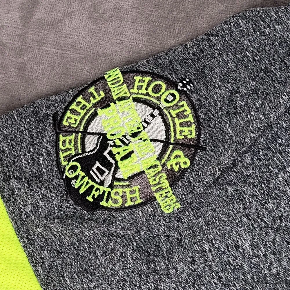 Nike The Hooters & Blowfish Golf Polo Shirt Athletic Fit Gray Neon Green Mens XL